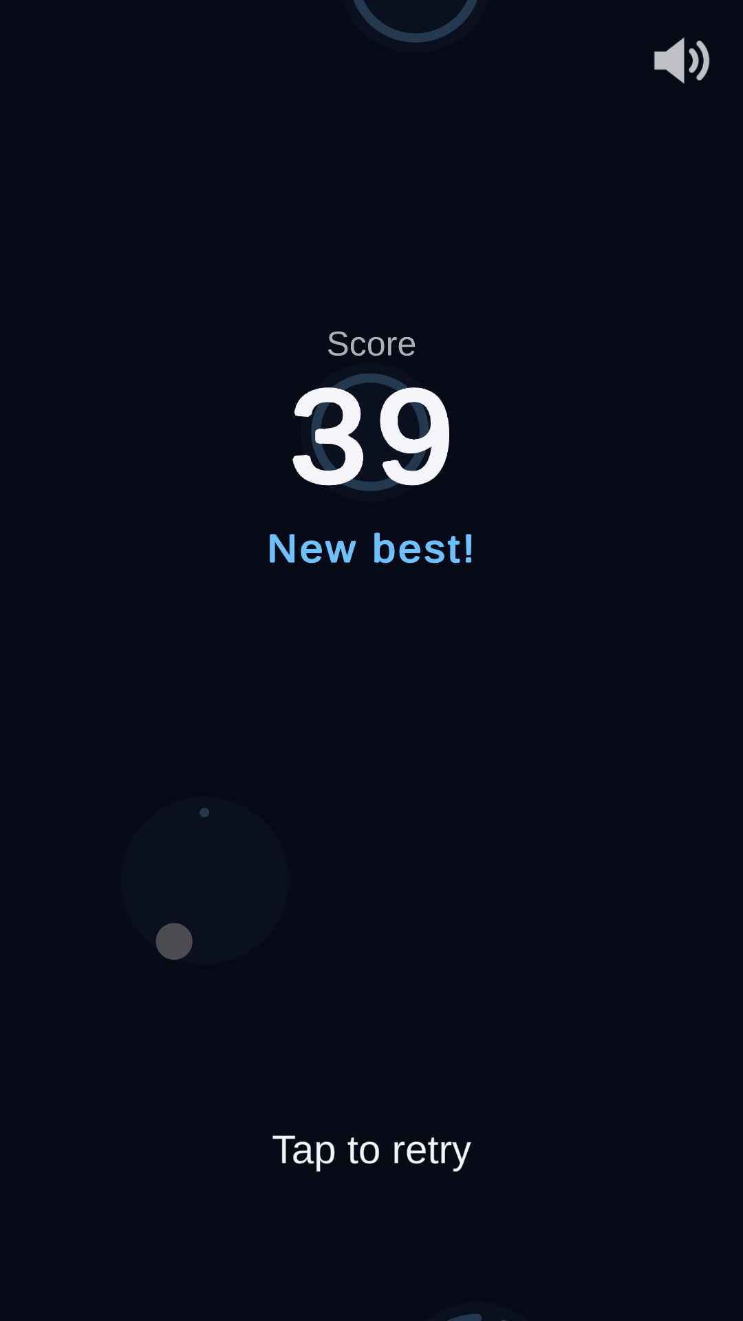 Game over screen with a new best score